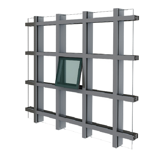 120 Visible Frame Single Glass Curtain Wall